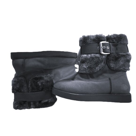 Guess 3Gaddalyn Suede & Fur Boots Charcoal Women’s Size 5.5 - Picture 3 of 5